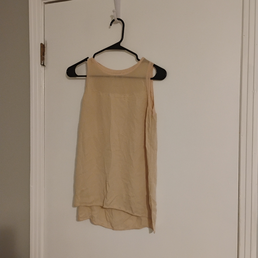 Vince Sleeveless Blush Nude Silk Tank Top Sz Small